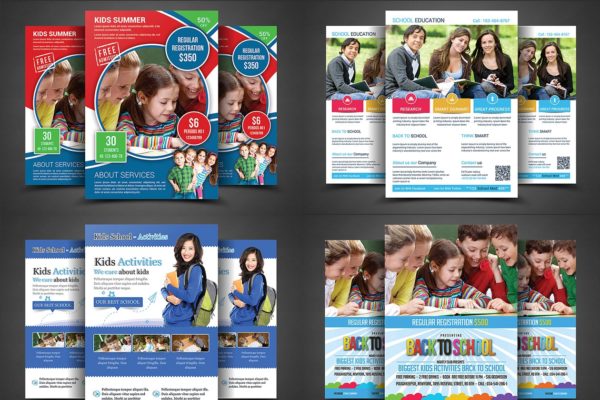 学校教育机构宣传传单模板 School Education Flyer Bundle缩略图 学校教育机构宣传传单模板 School Education Flyer Bundle