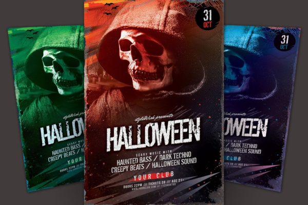 万圣节派对传单模板 Halloween Party Flyer Template缩略图 万圣节派对传单模板 Halloween Party Flyer Template