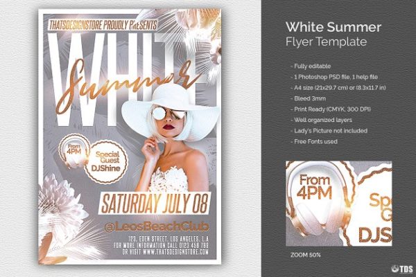 白色夏天主题活动传单PSD模板 White Summer Flyer PSD缩略图 白色夏天主题活动传单PSD模板 White Summer Flyer PSD