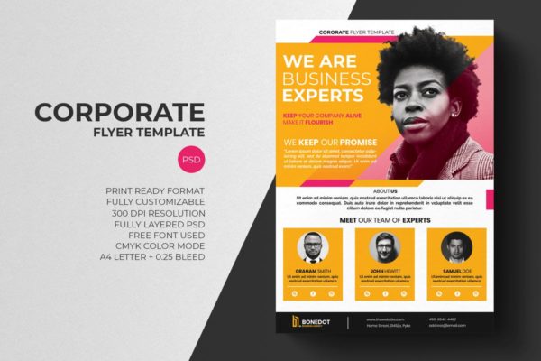 企业宣传海报传单设计模板v4 Corporate Flyer Template缩略图 企业宣传海报传单设计模板v4 Corporate Flyer Template