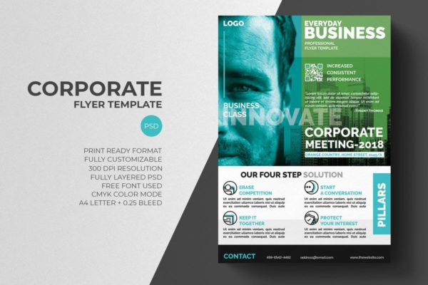 企业宣传海报传单设计模板v7 Corporate Flyer Template缩略图 企业宣传海报传单设计模板v7 Corporate Flyer Template
