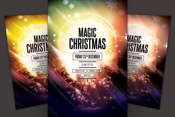 魔幻圣诞节活动传单模板 Magic Christmas Flyer Template缩略图 魔幻圣诞节活动传单模板 Magic Christmas Flyer Template