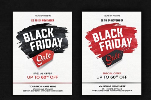 黑色星期五购物促销活动传单模板 Black Friday Flyer缩略图 黑色星期五购物促销活动传单模板 Black Friday Flyer
