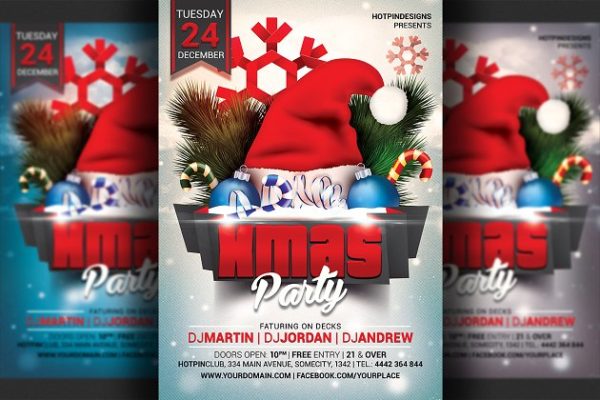圣诞主题派对传单模板 Christmas Party Flyer Template缩略图 圣诞主题派对传单模板 Christmas Party Flyer Template