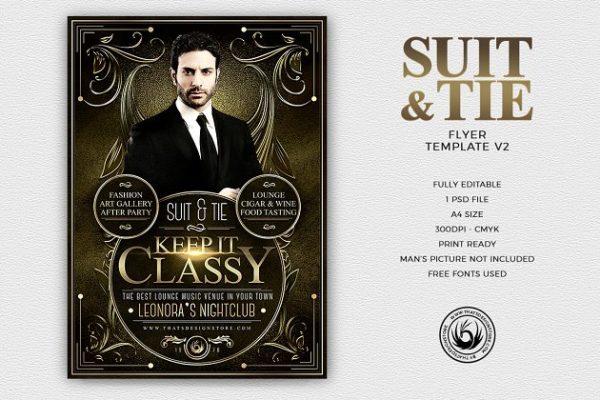 西装革履领带着装传单PSD模板V2 Suit and Tie Flyer PSD V2缩略图 西装革履领带着装传单PSD模板V2 Suit and Tie Flyer PSD V2
