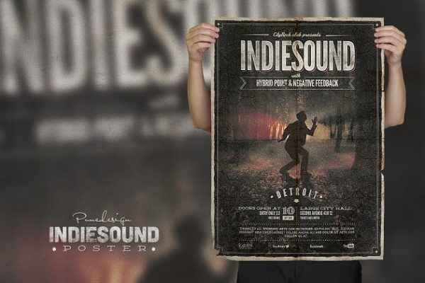 复古独立音乐节海报传单模板 Indiesound – Vintage Poster缩略图 复古独立音乐节海报传单模板 Indiesound – Vintage Poster