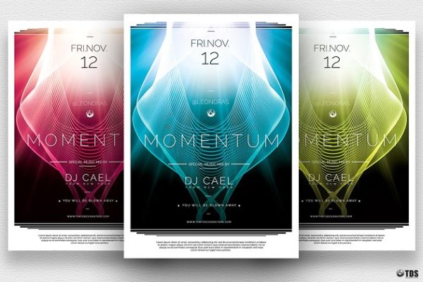 未来科技感DJ音乐派对PSD传单模板 Momentum Flyer PSD缩略图 未来科技感DJ音乐派对PSD传单模板 Momentum Flyer PSD