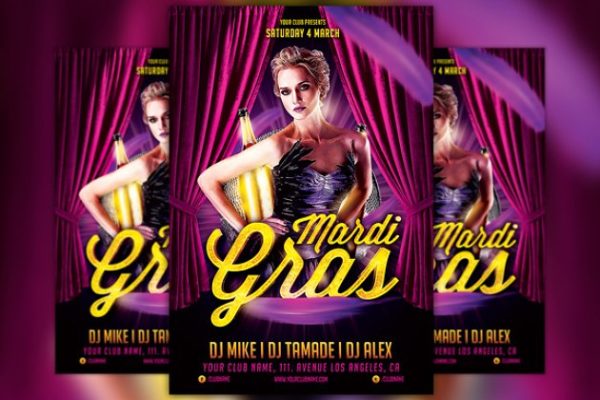 狂欢节派对海报传单模板 Mardi Gras Party Flyer Template缩略图 狂欢节派对海报传单模板 Mardi Gras Party Flyer Template