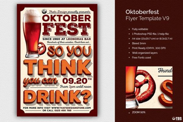 德国慕尼黑啤酒节PSD宣传传单模板V9 Oktoberfest Flyer PSD V9缩略图 德国慕尼黑啤酒节PSD宣传传单模板V9 Oktoberfest Flyer PSD V9