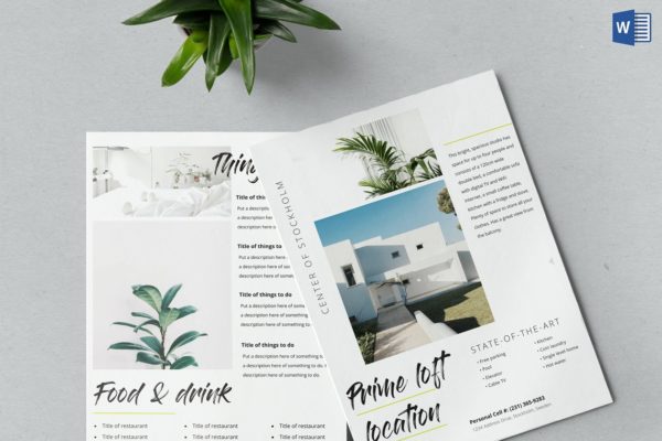 酒店民宿欢迎传单设计Word模板 Airbnb Welcome Kit Template Word Doc