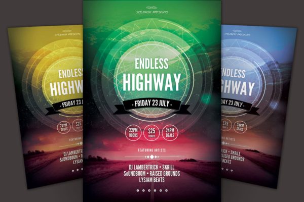 另类音乐活动宣传传单模板 Endless Highway Flyer Template缩略图 另类音乐活动宣传传单模板 Endless Highway Flyer Template
