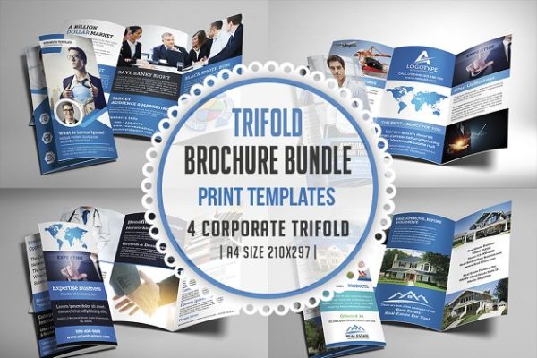经典商务促销三折页宣传册模板 Trifold Bundle缩略图 经典商务促销三折页宣传册模板 Trifold Bundle
