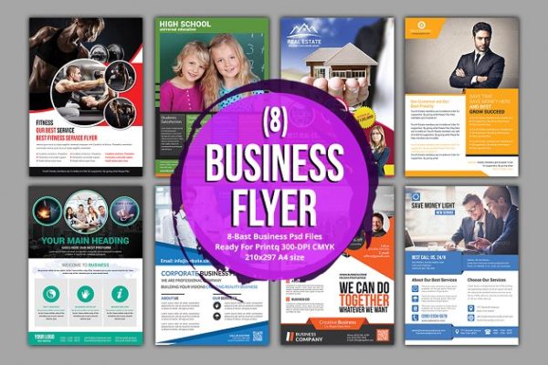 8款企业商务推广传单模板 (8) Corporate Business Flyer Bundle