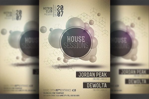 极简派对宣传单设计模板 Minimal Party Flyer Template