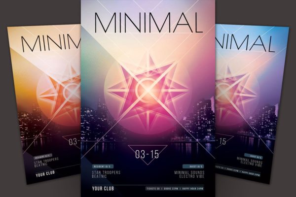 极简主义城市活动海报设计模板 Minimal Flyer Template