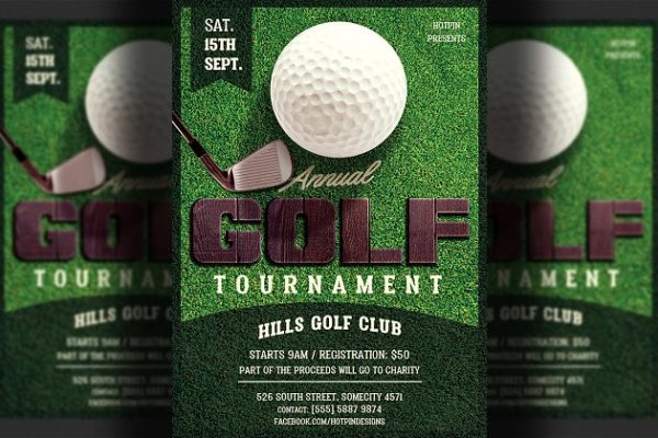 高尔夫俱乐部比赛传单模板 Golf Tournament Flyer Template缩略图 高尔夫俱乐部比赛传单模板 Golf Tournament Flyer Template