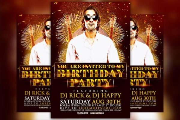生日派对聚会宣传人物海报设计模板 Birthday Party Flyer Template缩略图 生日派对聚会宣传人物海报设计模板 Birthday Party Flyer Template