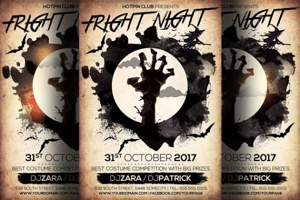 好莱坞浮夸风派对聚会传单模板 Halloween Party Flyer缩略图 好莱坞浮夸风派对聚会传单模板 Halloween Party Flyer