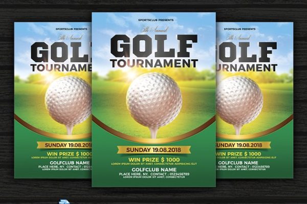 高尔夫锦标赛宣传单模板 Golf Tournament Flyer缩略图 高尔夫锦标赛宣传单模板 Golf Tournament Flyer