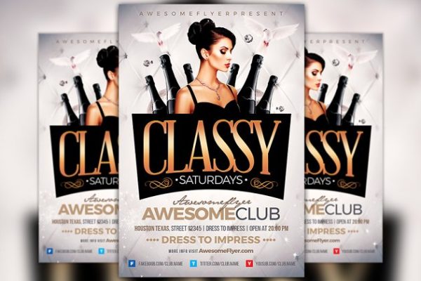 周末活动海报设计模板 Classy Saturdays Flyer Template缩略图 周末活动海报设计模板 Classy Saturdays Flyer Template