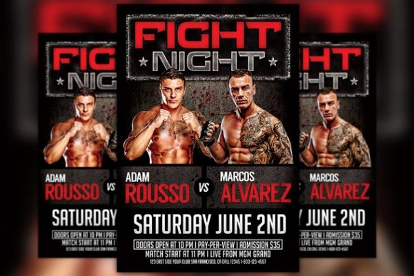 MMA拳击竞技比赛表演传单模板 MMA Match Flyer Template