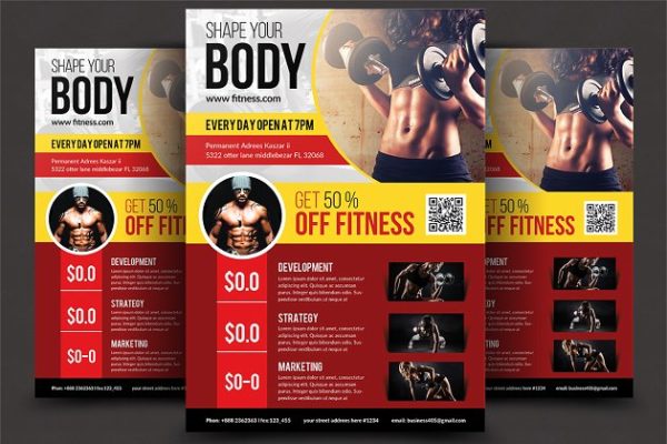 健身房活动海报模板 Fitness Flyer