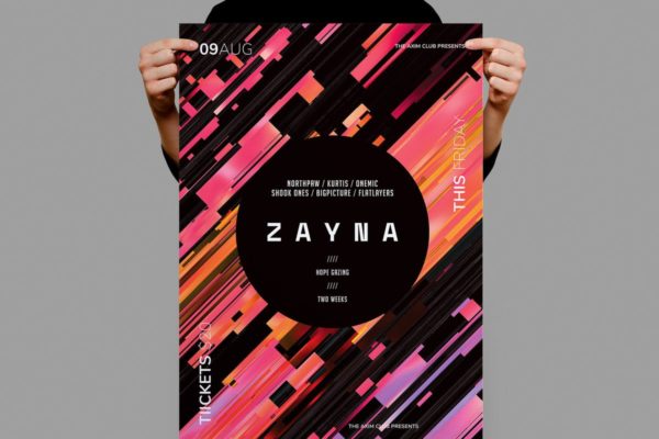 Zayna音乐派对海报传单模板 Zayna Flyer / Poster Template缩略图 Zayna音乐派对海报传单模板 Zayna Flyer / Poster Template