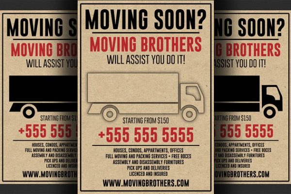 物流运输搬家公司广告海报设计模板 Moving Company Flyer Template缩略图 物流运输搬家公司广告海报设计模板 Moving Company Flyer Template