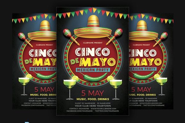 拉美裔文化节活动海报模板 Cinco De Mayo缩略图 拉美裔文化节活动海报模板 Cinco De Mayo