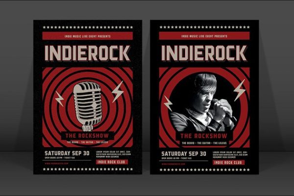 摇滚音乐活动宣传单设计模板 Indie Rock Flyer