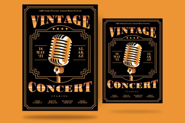 复古音乐会海报设计PSD模板 Vintage Concert Flyer缩略图 复古音乐会海报设计PSD模板 Vintage Concert Flyer