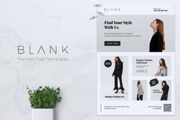 极简主义设计风格时尚品牌促销广告海报设计模板 BLANK Minimal Fashion Flyer缩略图 极简主义设计风格时尚品牌促销广告海报设计模板 BLANK Minimal Fashion Flyer
