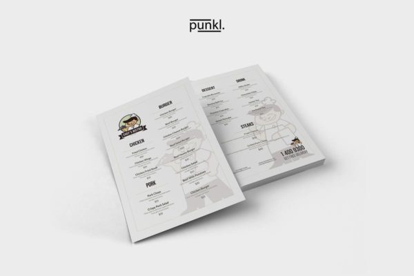卡通图案餐馆饭店菜单传单设计模板 ChefBistro Food Menu Flyer缩略图 卡通图案餐馆饭店菜单传单设计模板 ChefBistro Food Menu Flyer
