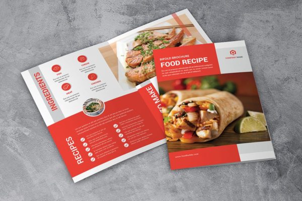 双折页美味食品宣传册INDD设计模板 Bifold food Brochure缩略图 双折页美味食品宣传册INDD设计模板 Bifold food Brochure