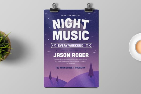 午夜音乐DJ派对传单设计模板 Night Music Flyer