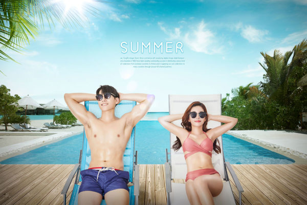 夏季旅行海边度假日光浴海报设计模板缩略图 夏季旅行海边度假日光浴海报设计模板