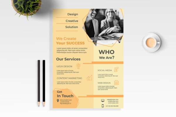 标准化企业宣传传单设计模板素材 Business Flyer