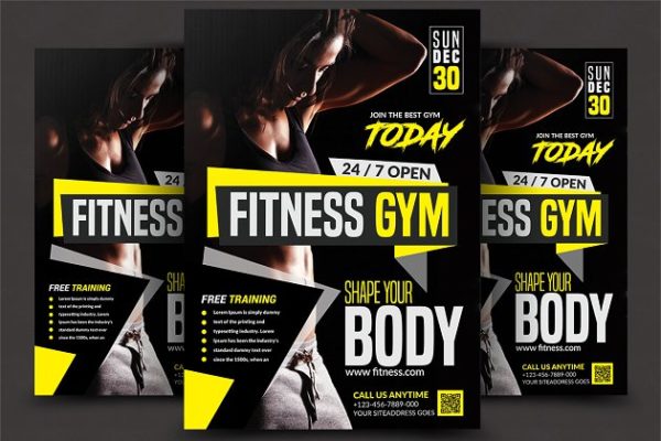 健身馆宣传海报设计模板 Fitness Flyer Template缩略图 健身馆宣传海报设计模板 Fitness Flyer Template
