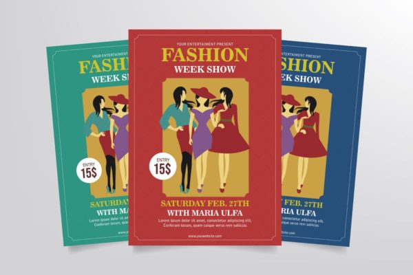 时装周演出活动海报设计模板v1 Fashion Week Show Flyer Template Vol. 1缩略图 时装周演出活动海报设计模板v1 Fashion Week Show Flyer Template Vol. 1