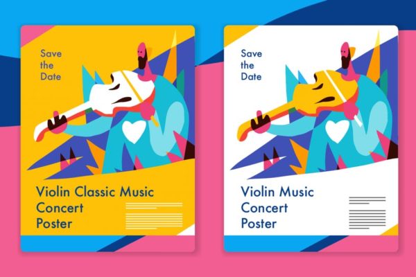 混合色彩音乐主题概念插画海报设计模板 Music Graphic – Mixcolor style vector 7