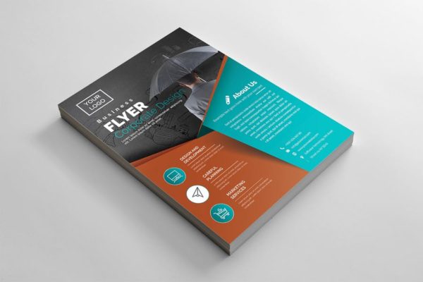 企业业务宣传海报传单EPS设计模板 Corporate Flyer