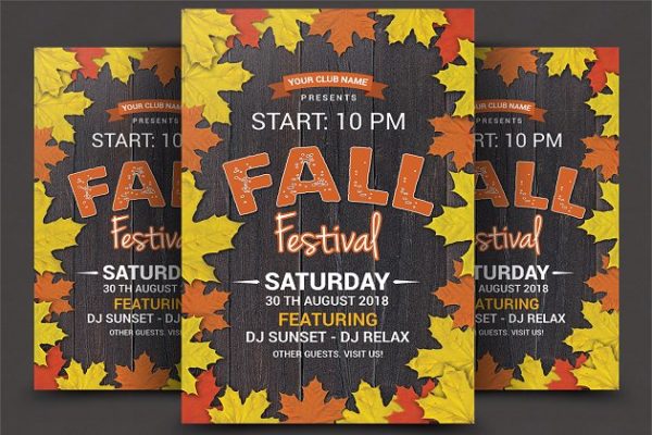 秋季节日宣传海报设计模板 Fall Festival Flyer缩略图 秋季节日宣传海报设计模板 Fall Festival Flyer