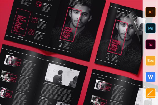 艺术策划团队/工作室宣传手册设计模板 Art Director Brochure Bifold缩略图 艺术策划团队/工作室宣传手册设计模板 Art Director Brochure Bifold