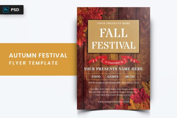 复古优雅秋季节日庆祝活动海报传单设计模板 Autumn Festival Flyer-06缩略图 复古优雅秋季节日庆祝活动海报传单设计模板 Autumn Festival Flyer-06