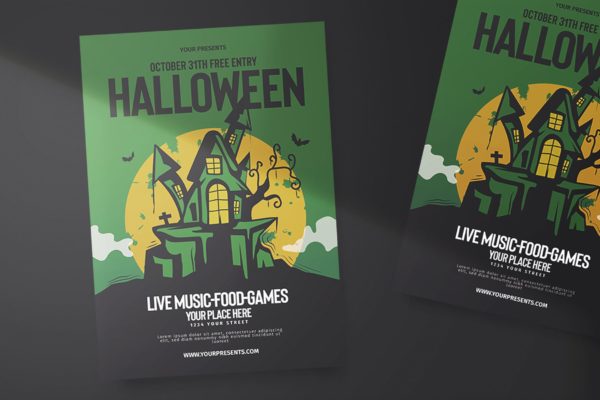 万圣节鬼屋宣传海报设计模板 Halloween Flyer缩略图 万圣节鬼屋宣传海报设计模板 Halloween Flyer