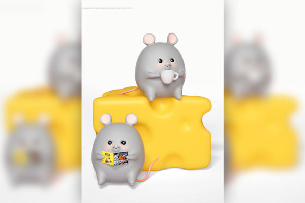超可爱的两只小胖鼠卡通psd素材缩略图 超可爱的两只小胖鼠卡通psd素材