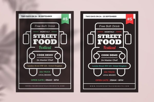 美食车餐车宣传海报传单设计模板 Food Truck Flyer缩略图 美食车餐车宣传海报传单设计模板 Food Truck Flyer