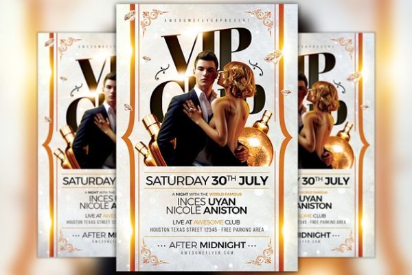 VIP俱乐部派对活动传单模板  VIP Club Flyer Template