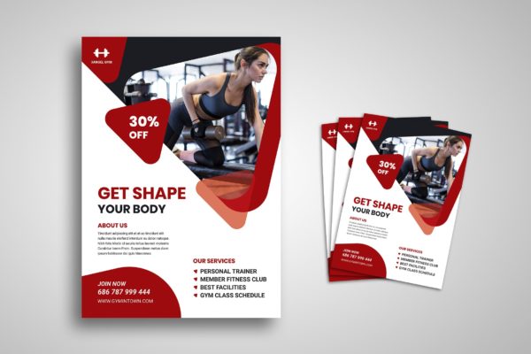 健身房促销活动海报设计模板 Fitness Flyer缩略图 健身房促销活动海报设计模板 Fitness Flyer