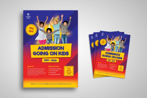 儿童乐园/儿童培训机构宣传海报设计模板 Kids Flyer